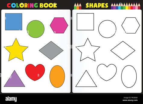 coloring book page  kids  colorful shapes  sketches  color
