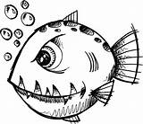 Fish Coloring Pages Monster Freshwater Color Angry Getcolorings sketch template