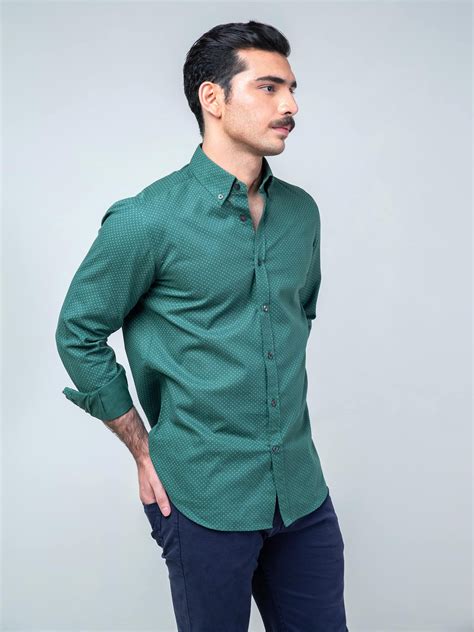 dark green printed button  shirt mens printed shirts mens shirts  cotton shirts