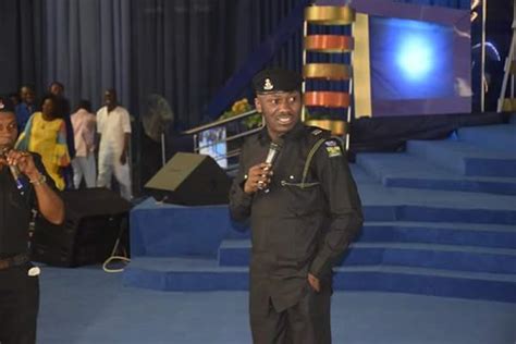 apostle johnson suleman dressed as a policeman to church photos religion nigeria