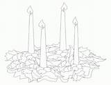 Coloring Advent Wreath sketch template