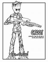 Groot Teenage Infinity War Avengers Draw Drawing Coloring Too Drawittoo Tutorial sketch template