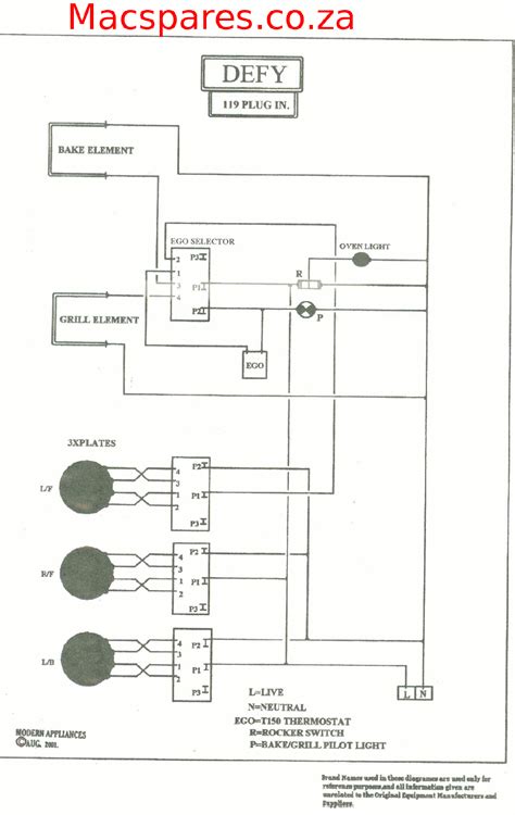 wiring diagram  electric stove