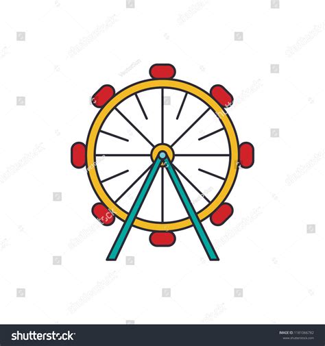 ferris wheel icon cartoon ferris wheel stock vector royalty