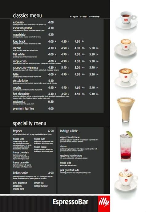 macchie cappuccino menu