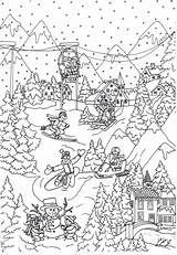 Wintersport Colorare Malvorlage Invernali Disegno Ausmalbilder Ausdrucken Afbeelding Schoolplaten Abbildung Herunterladen sketch template