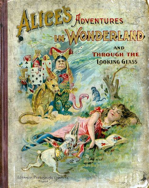 antique victorian alice in wonderland book cover vintage