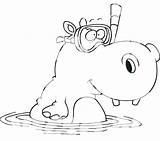 Hippo Coloring Pages Cartoon Hippogriff Hippopotamus Getcolorings Printable Color Face Getdrawings Kids sketch template
