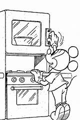 Coloring Microwave Getcolorings Mickey Mouse sketch template