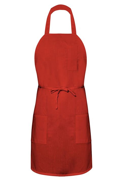 red bib apron 3 pockets apronwarehouse