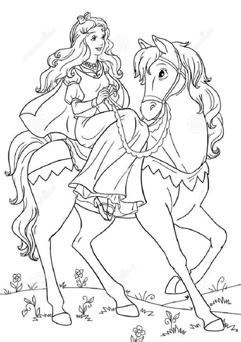 barbie rides  horse coloring pages barbie horse coloring pages