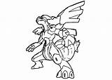 Coloring Pokemon Zekrom Pages Cartoon sketch template
