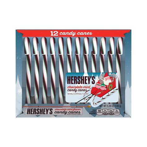 Hersheys Chocolate Mint Flavor Candy Cane Holiday Box 12 Ct 5 28