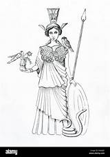 Minerva Athena Aegis Spear sketch template