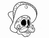 Skull Moustache Coloring Mexican Open Pages Para Colorear Calavera Caveira Mexicana Dibujo Colorir Coloringcrew Pintar Desenhos Con Halloween Coloriage Bigote sketch template