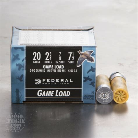 20 Gauge Ammo 25 Rounds Of 7 8 Oz 7 1 2 Shot By Federal