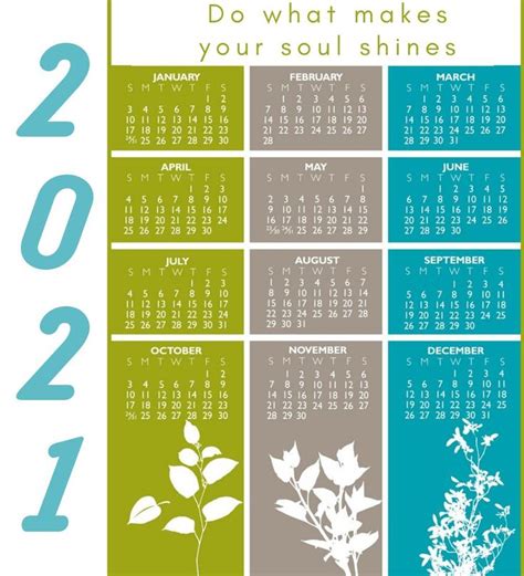 2021 Calendar With Motivational Quotes 2021 Calendar Calendar