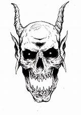Skulls Satanic sketch template