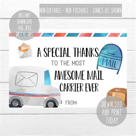 note  mail carrier mailman   card mail etsy