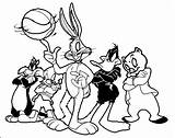 Coloring Looney Tunes Pages Sylvester Printable Cartoon sketch template