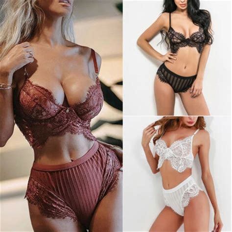 Hot Women Lace Lingerie Set Sexy Hollow Perspective Exotic