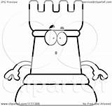 Mascot Chess Rook Surprised Clipart Cartoon Thoman Cory Outlined Coloring Vector Depressed 2021 sketch template
