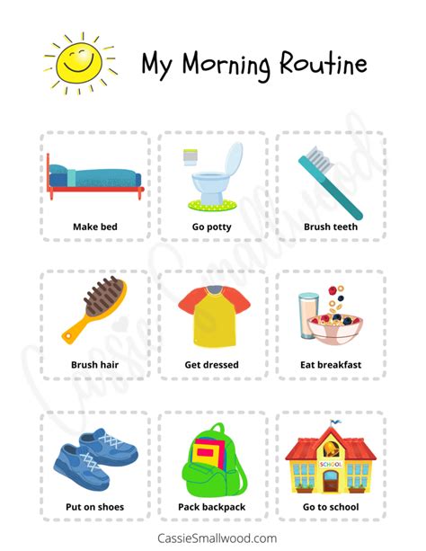 daily routine charts  checklists  kids  printable