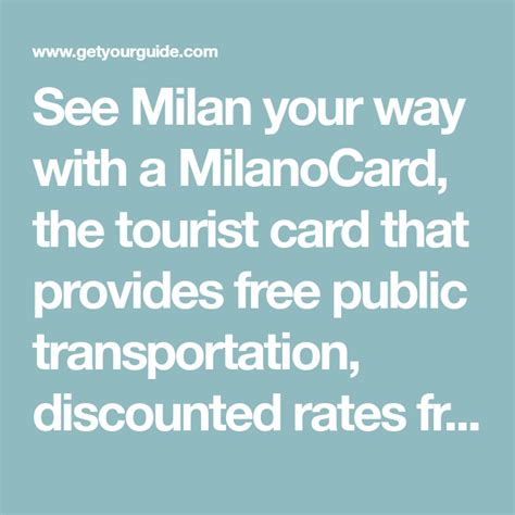 milan     milanocard  tourist card    public transportation