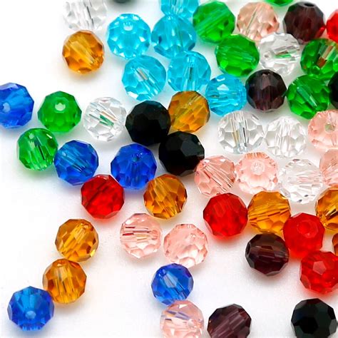 High Quality Multicolor 4 8mm 20 60pcs Bicone Crystal Beads Cut Faceted