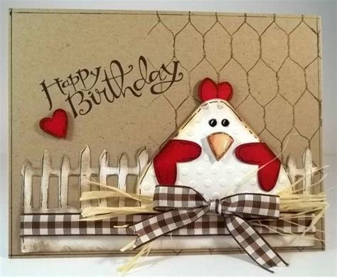 happy birthday chicken card scrapbook pinterest
