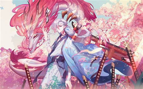 wallpapers ren ichimoku manga dragon sakura hell girl