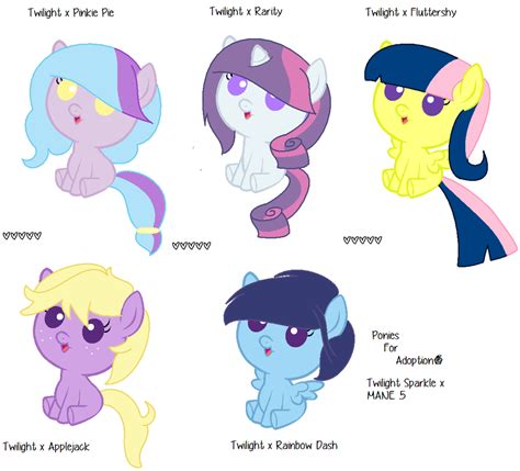 Twilight Sparkle X Mane 6 Adoptables Open By Ponies For