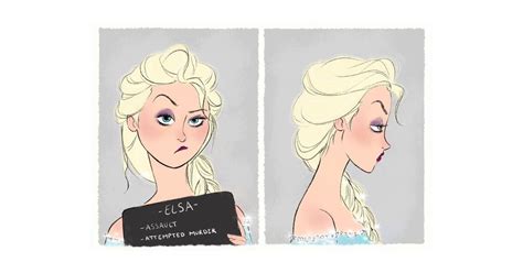 Elsa S Mugshot Best Disney Princess Fan Art Popsugar