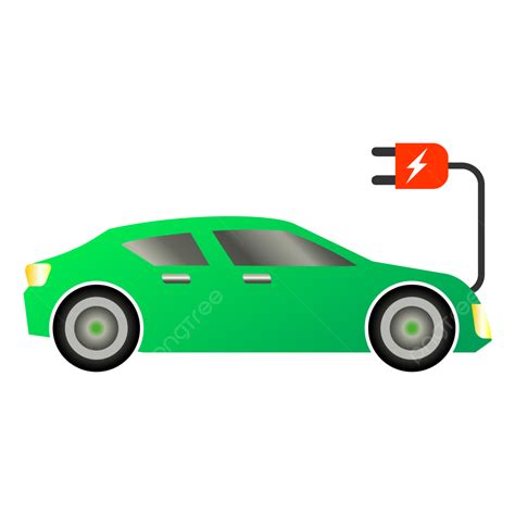 gambar mobil listrik kendaraan hibrida hijau  simbol ikon steker