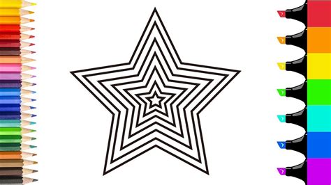 draw stars rainbow star coloring pages  children youtube