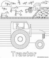 Tractor Coloring Enchantedlearning Printout sketch template