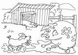 Farm Coloring Pages Kids Color Printable Children Justcolor sketch template