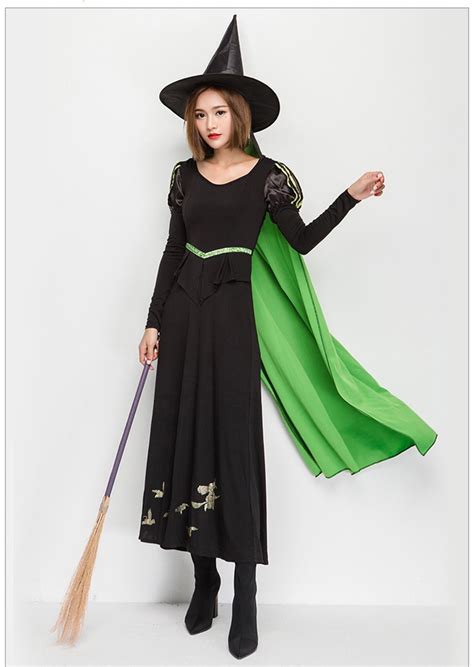 new adult women halloween witch costume black long dress