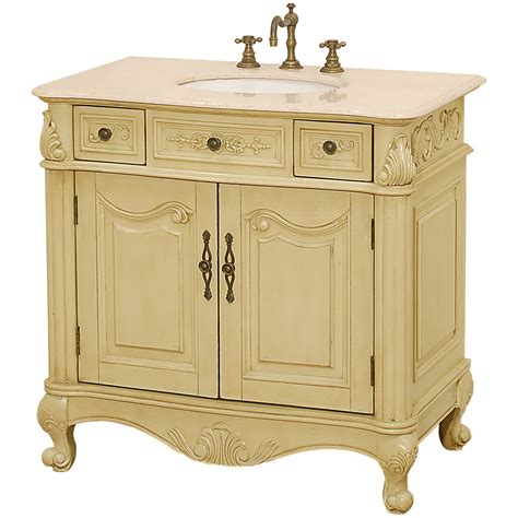 colonia  antique bathroom vanity antique white  ivory marble counter  shipping