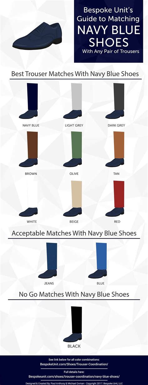 visual guide  matching trousers navy blue shoes navy blue shoes blue shoes maroon shoes