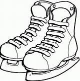 Coloring Shoes Skate Ice Skating Pages Clipart Hockey Skates Shoe Color Clip Ballet Cliparts Colouring Dance Dc Cartoon Skater Sheets sketch template