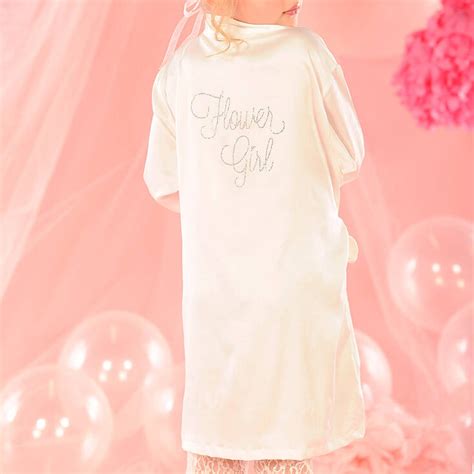 claire s club satin flower girl robe white claire s us