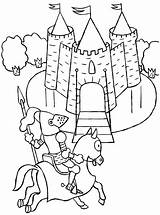 Knight Coloring Horse Castle Medieval Ride Patrol Around Kids Kneeling King Before Coloringsky sketch template