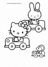 Coloring Kitty Hello Pages Kids Afkomstig Van sketch template