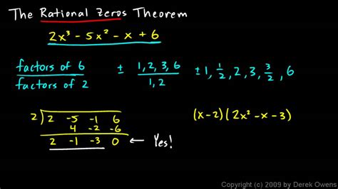 algebra    rational zeros theorem part  youtube