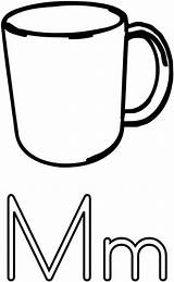 Mug Clipart Coloring Letter Clip Coffee Pages Printable Alphabet Cup Worksheets Stool Marshmallows Drawing Colouring Mugs Printables Illustration Vector Math sketch template