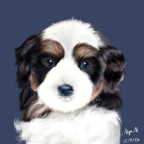 realistic puppy portrait domestika