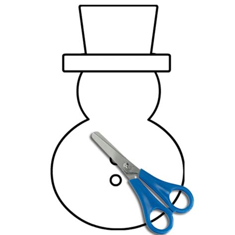 snowman  hat craft template coloring page