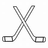 Hockey Sticks Crossed Vectorified Puck sketch template