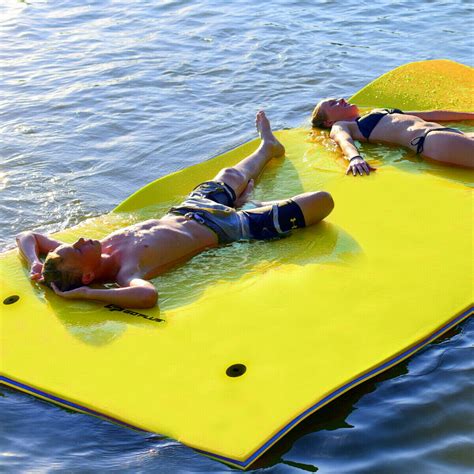 costway  layer floating water pad foam mat water recreation relaxing